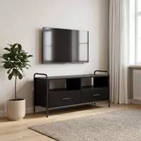 vidaXL TV-Schrank 67,5 x 33 x 50 cm Schwarz Eichen-Optik Holzwerkstoff