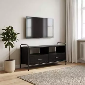 vidaXL TV-Schrank 67,5x33x50 cm Holzwerkstoff schwarz Eichenoptik