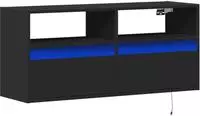 vidaXL TV-Wandschrank mit LED-Beleuchtung Schwarz 100x31x45 cm