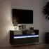 vidaXL TV-Wandschrank mit LED-Beleuchtung, schwarz, 100x31x45cm