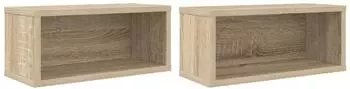 vidaXL CD-Aufbewahrungsregal Sonoma-Eiche 40x17x17cm, 2er-Set