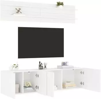 vidaXL Wohnwand 6-tlg., weiß, Holzwerkstoff (3216478)