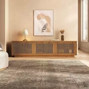 Idimex OLE Lowboard 175cm, Massivholz, 3 Lamellent&uuml;ren (80205)