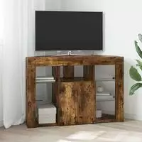 vidaXL Eck-LED-TV-Schrank 100x40x68cm Ger&auml;ucherte Eiche Holzwerkstoff