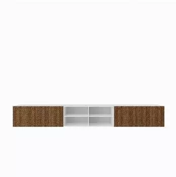 Masseno Rova Lowboard h&auml;ngend, wei&szlig;/eichefarben, 300x41x40cm (800001865203)