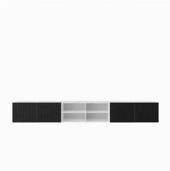 Masseno Livo Lowboard wei&szlig;/schwarz, 300x41x40cm (800001865244)