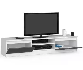 RAUMHIRSCH TV-Lowboard weiß/graphitgrau, 2 Türen, 160x33x40cm (800001457322)
