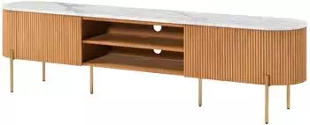 Massivmoebel24 Barcelona TV-Board Mangoholz 200x36x51cm natur/wei&szlig; (09-310-344-5010)