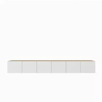 Masseno Mivo TV-Lowboard 300x41x40cm, Eiche Artisan/wei&szlig; (800001865459)