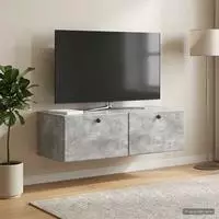 vidaXL Wandmontierter TV-Schrank 98 x 41 x 30 cm Betongrau