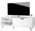 Relaxdays TV-Lowboard 6 Fächer, bis 60 Zoll, 140x50x40cm, weiß (10052350_49)