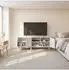 Relaxdays TV-Lowboard 6 Fächer, bis 60 Zoll, 140x50x40cm, weiß (10052350_49)