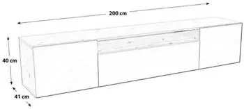 Masseno Varen TV-Lowboard 200x41x40cm, wei&szlig;/eiche (800001865463)