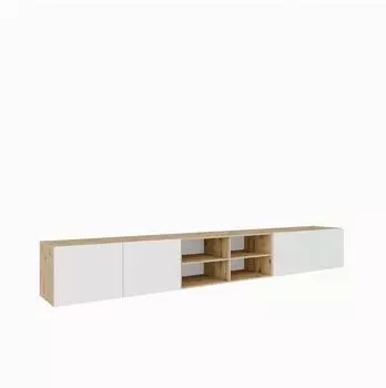Masseno Livo Lowboard h&auml;ngend 300x41x40cm Eiche Artisan/Wei&szlig; (800001865240)