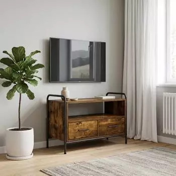vidaXL TV-Schrank 67,5x33x50cm R&auml;uchereiche Holzwerkstoff (8013688)