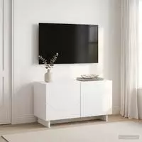 vidaXL TV-Lowboard 60 x 34,5 x 40 cm Wei&szlig; Holzwerkstoff