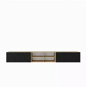 Masseno ROVA Lowboard 300x41x40cm, Eiche Artisan/Schwarz (800001865189)