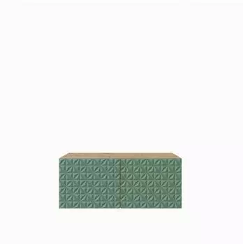 Masseno Rova Lowboard h&auml;ngend, Eiche Artisan / gr&uuml;n, 100x41x40cm (800001865464)
