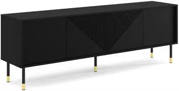 AC-D&eacute;co Agla&eacute; TV-Schrank 180cm, 4 T&uuml;ren, mattschwarz