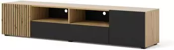 Bim Furniture AURIS TV-Lowboard 3 T&uuml;ren, 200x42x42cm, Eiche Artisan/schwarz matt