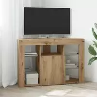 vidaXL Eck-LED-TV-Schrank 100x40x68cm Artisan-Eiche Holzwerkstoff