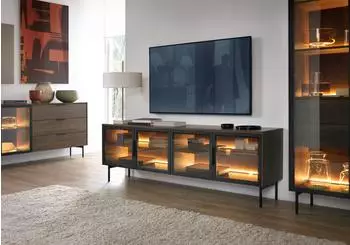 Selsey Lumi TV-Lowboard 4-t&uuml;rig, taupe, 181cm