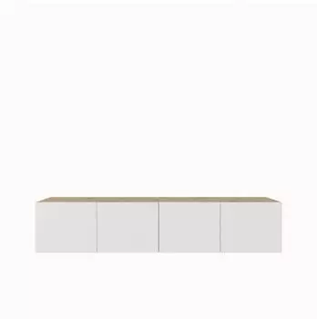 Masseno Mivo TV-Lowboard 200x41x40cm, Eiche Artisan/wei&szlig; (800001865444)