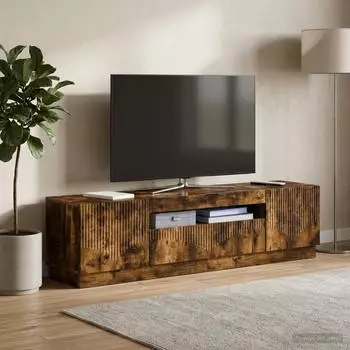 vidaXL HOORN LED-TV-Schrank mit LED-Streifen, Holzwerkstoff Räuchereiche