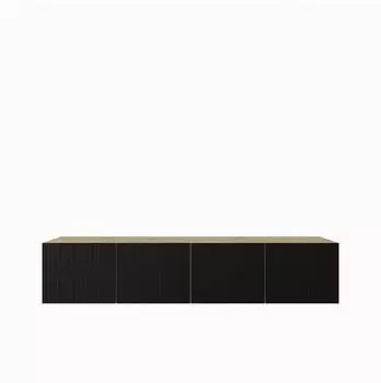 Masseno LIVO Lowboard 200x41x40cm, Eiche Artisan/Schwarz (800001865436)