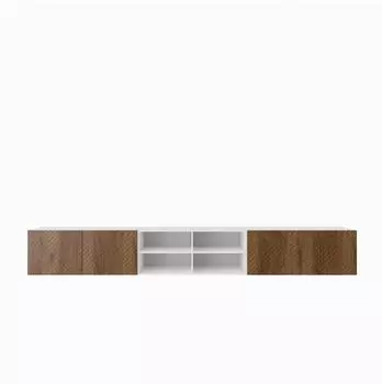 Masseno Cava Lowboard wei&szlig; / eichefarben, 300x41x40cm (800001865125)