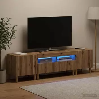 vidaXL ARNHEM TV-Regal 3-teilig, LED, Artisan-Eiche (3416609)