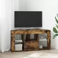 vidaXL Eck-LED-TV-Schrank 100 x 40 x 50 cm Ger&auml;ucherte Eiche