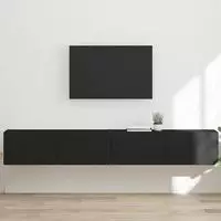 vidaXL TV-Wandschrank 2 stk. Schwarz Holzwerkstoff