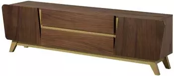 Massivmoebel24 BUTTERFLY #110 TV-Board Nussbaum-Echtholzfurnier 200x40x55cm braun lackiert (48-313-487-1010)