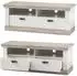 Lomado FERNA-61 TV-Lowboard Landhaus, Pinie weiß, 134x51x44cm (9PPLFZ31)