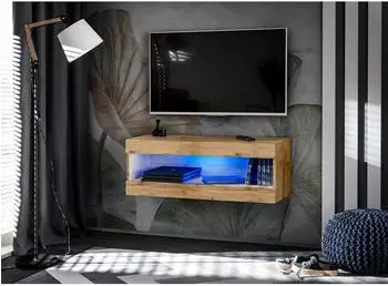 Komodee Tivoli RTV2 hängendes TV-Lowboard Wotan, blau LED, 100x36x35cm