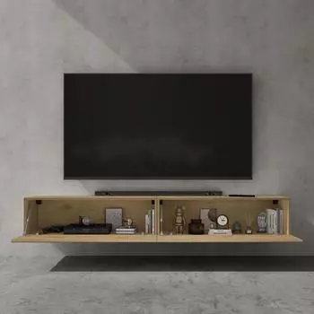 doporro TV-Lowboard F02 hängend, Kerneiche, 200cm, mit Klapptür (F02)