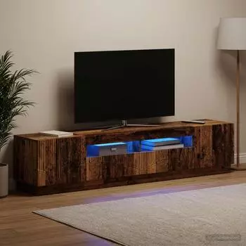vidaXL HOORN TV-Schrank mit LED, 3-tlg., Altholz-Optik (3416849)