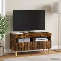vidaXL LED-TV-Schrank ARNHEM 81 x 35 x 43 cm Raucheiche Holzwerkstoff