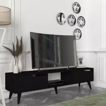 en.casa Kullila TV-Schrank 160x35x40cm, 2 T&uuml;ren, schwarz (800001670375)