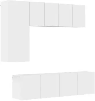 vidaXL TV-Wand 5-tlg. weiß, Holzwerkstoff (3216464)