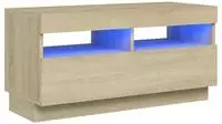 vidaXL TV-Schrank mit LED-Leuchten Sonoma-Eiche 80x35x40 cm
