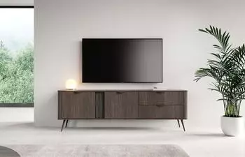 Selsey Veris TV-Lowboard 2-t&uuml;rig mit Schubladen, Dunin-Eiche, 195cm