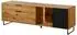 Massivmoebel24 LINDAU Lowboard Wildeiche mit Glastür, 180x43x59cm, natur geölt (67-313-251-1025)