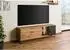 Massivmoebel24 LINDAU Lowboard Wildeiche mit Glastür, 180x43x59cm, natur geölt (67-313-251-1025)