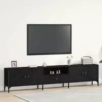 vidaXL TV-Schr&auml;nk 200 x 25 x 44 cm Schwarz Eichen-Optik Holzwerkstoff