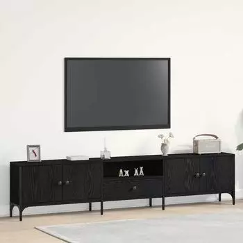 vidaXL TV-Schrank mit Schublade, schwarz Eiche, 200x25x44cm (863677)