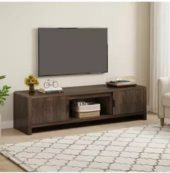 en.casa Lukkodso TV-Schrank 3 F&auml;cher 2 T&uuml;ren Walnussoptik 150x40x40cm (800001408616)