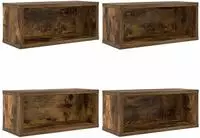vidaXL CD Aufbewahrungsregal 4 Stk. Raucheiche 40 x 17 x 17 cm