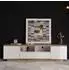 OKWISH TV-Schrank Lowboard weiß, MDF, Gitterdesign, 180x46x38cm